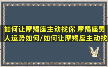 如何让摩羯座主动找你 摩羯座男人运势如何/如何让摩羯座主动找你 摩羯座男人运势如何-我的网站